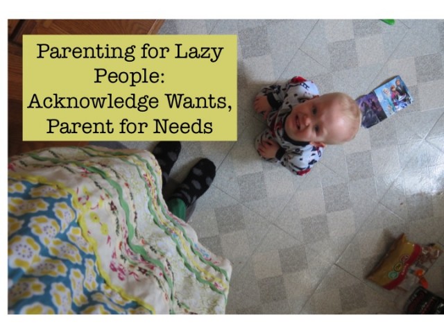 Parenting for Lazy People: Acknowledge Wants, Parent for Needs @ inmykitcheninmylife.com